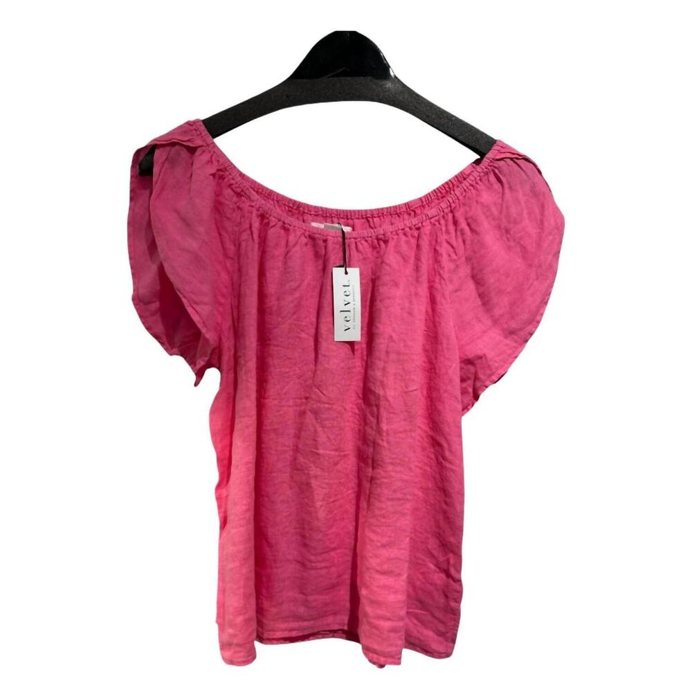 NEW NALU women velvet celia top in pink